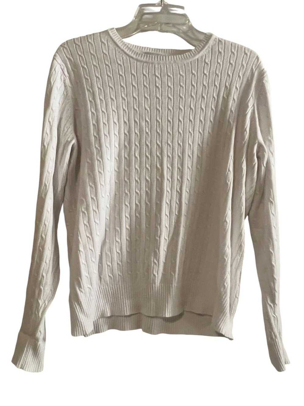 Kim Rogers Cable Knit Sweater White